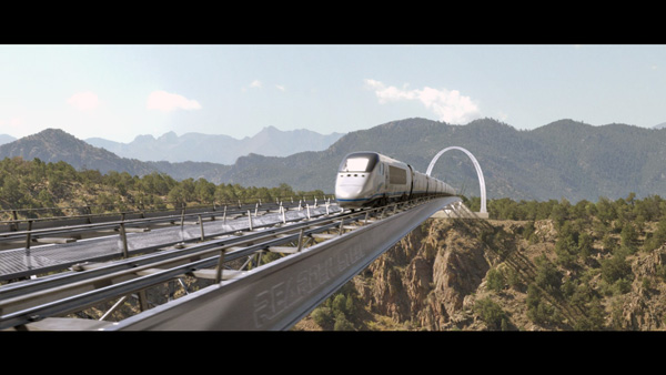Photo of VFX - The first train across the new Rearden Metal bridge