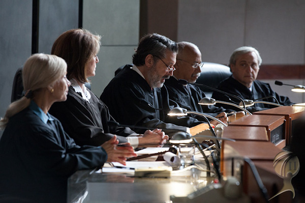 Photo of Judge Griffin Beckstrom presiding over the Unification Court
