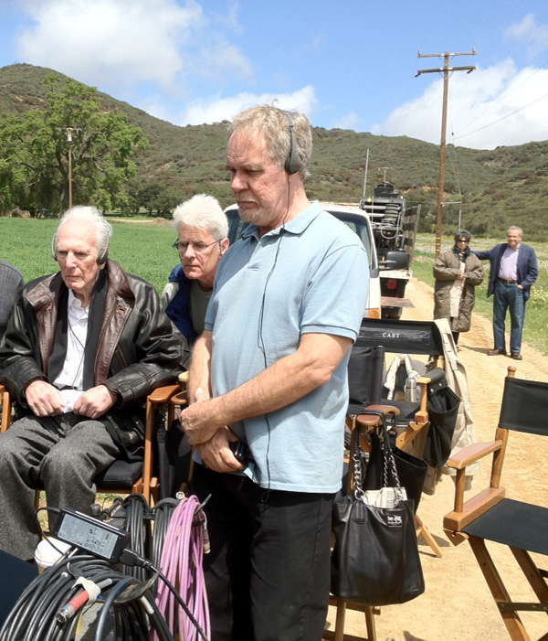 Photo of Nathaniel Branden, David Kelley, and Duncan Scott on set