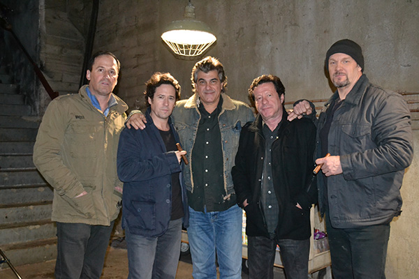 Photo of Harmon Kaslow, Rob Morrow, Jim Manera, Joaquim de Almedia, and Eric Allen Kramer on set