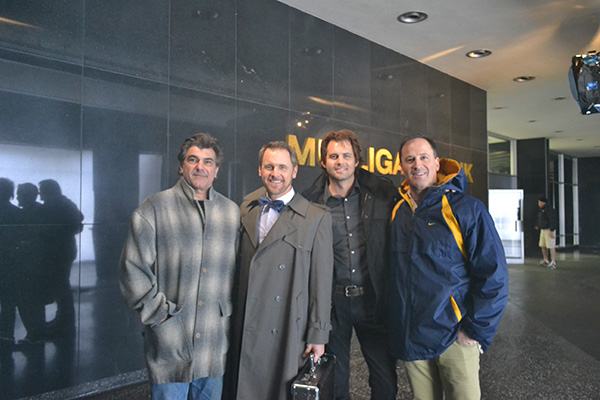 Photo of Jim Manera, Mark Moses, Kris Polaha, and Harmon Kaslow during the filming of ASP3