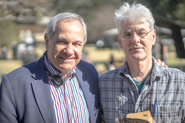 Photo of John Aglialoro and David Kelley on set