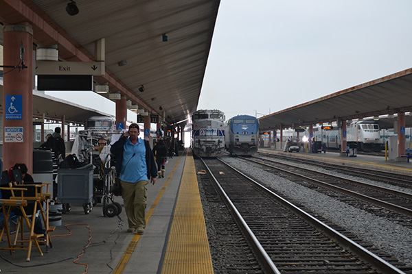 Photo of filming at a Taggart station